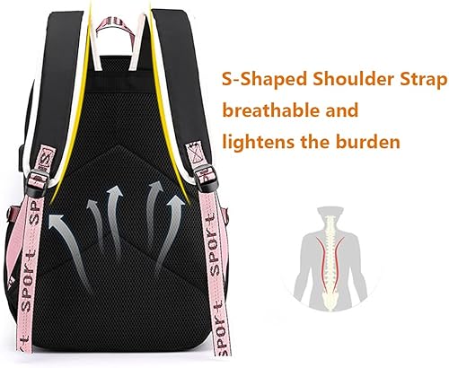 Miniatura 5 de Kpop - Mochila escolar de dos veces mochila casual para libros de dos veces Negro