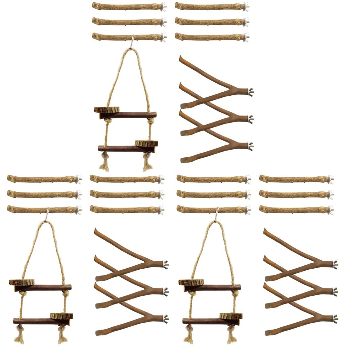 POPETPOP 30 Piezas Loro De Juguete Percha De Pájaro De Madera Juguetes De Pájaros Grandes Soporte para Jaula De Loros Puesto De Juego para Loros Percha De Paloma El Pájaro Xuan Feng