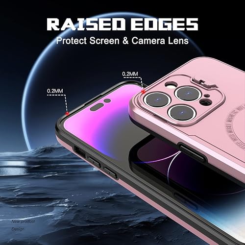 Miniatura 6 de Funda magnética para iPhone 14 Pro compatible con MagSafe Charger plegable, protector de cámara con función atril plegable, cubierta protectora
