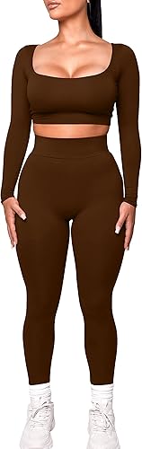 Kaximil Conjunto deportivo de 2 piezas para mujer de manga larga con pantalones a juego