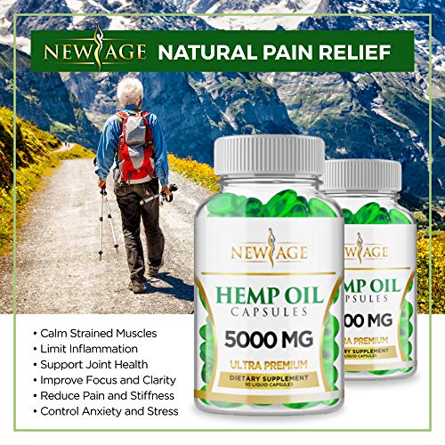 Hemp Oil Capsules Pills - 2 Pack - 5000 Hemp Oil Capsules - Made in The USA - Maximum Value - Rich in Omega 3,6,& 9 - Image 6