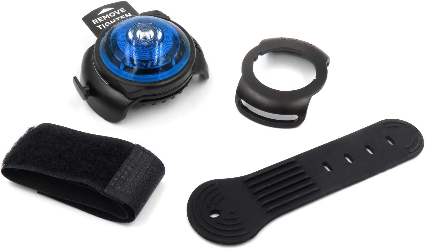OrbilocBlue Dog Collar Safety Light 5km High Visibility Night Flashlight Waterproof IPX8 - Long Battery Life