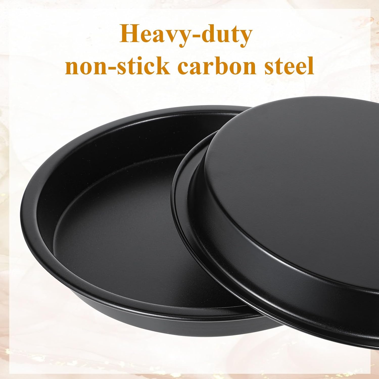 8 Pack Pizza Pan, Deep Dish Pizza Pan, Carbon Steel Baking Pans | Round Pizza Plates, Pizza Baking Tray, Non-Stick Baking Sheet for Home Kitchen(7.8in)