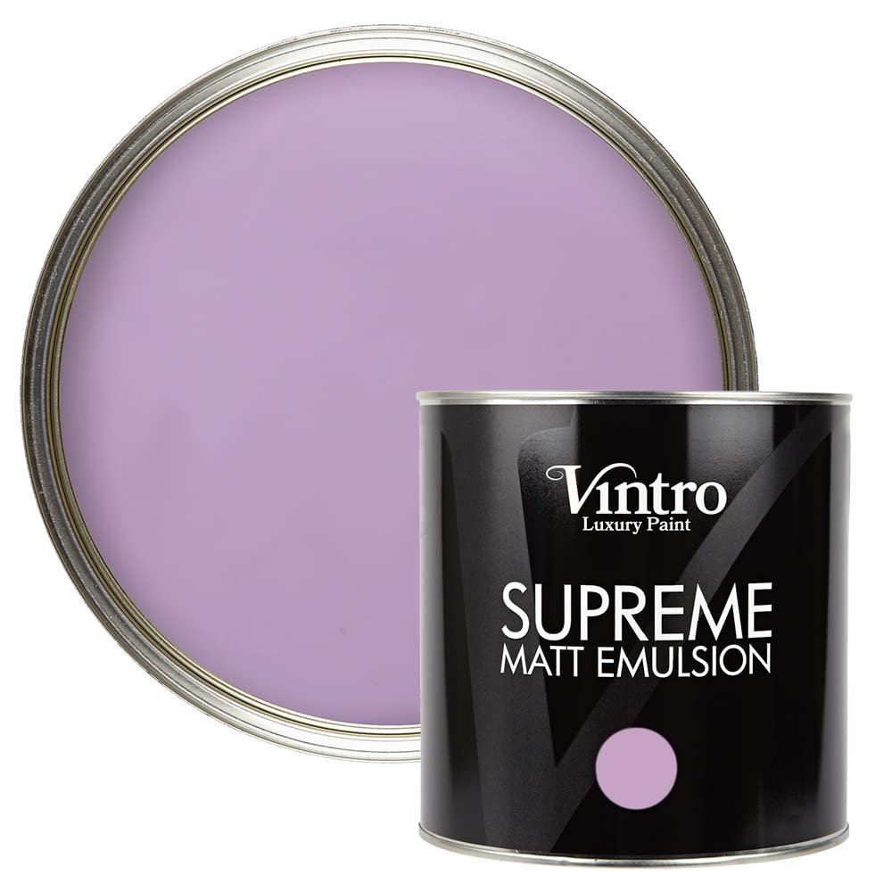 Vintro Paint Violet - Dames Violet Vintro | Luxury Matt Emulsion | Smooth Chalky Finish | Multi Surface Paint | For Walls, Ceilings, Wood And Metal 2.5L (, 2.5 Litre)