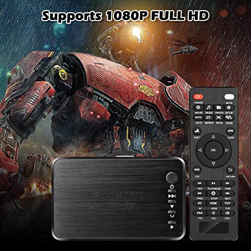 Lettore Multimediale, HD Media Player TV 1080P Digitale Unità USB/scheda SD con HD Uscita HDMI/AV/VGA per RMVB/MKV/JPEG con Telecomando