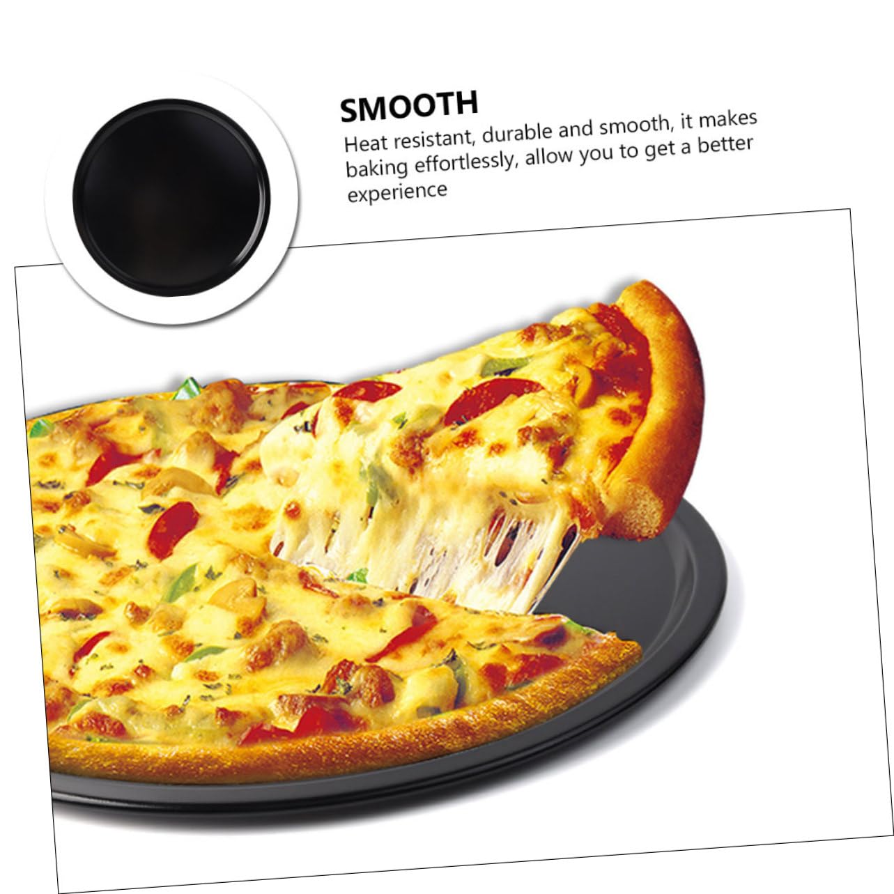Amosfun Teglia Carbonio Pizza al per Acciaio Antiaderente Rotonda
