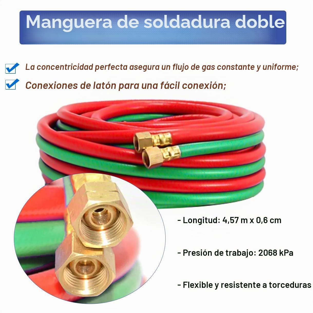 Juego de soplete de corte de oxi-acetileno, kit de soplete de gas portátil con punta de calentamiento, kit de soldadura y corte de gas acetileno y oxígeno con regulador de gas y manguera doble, gafas