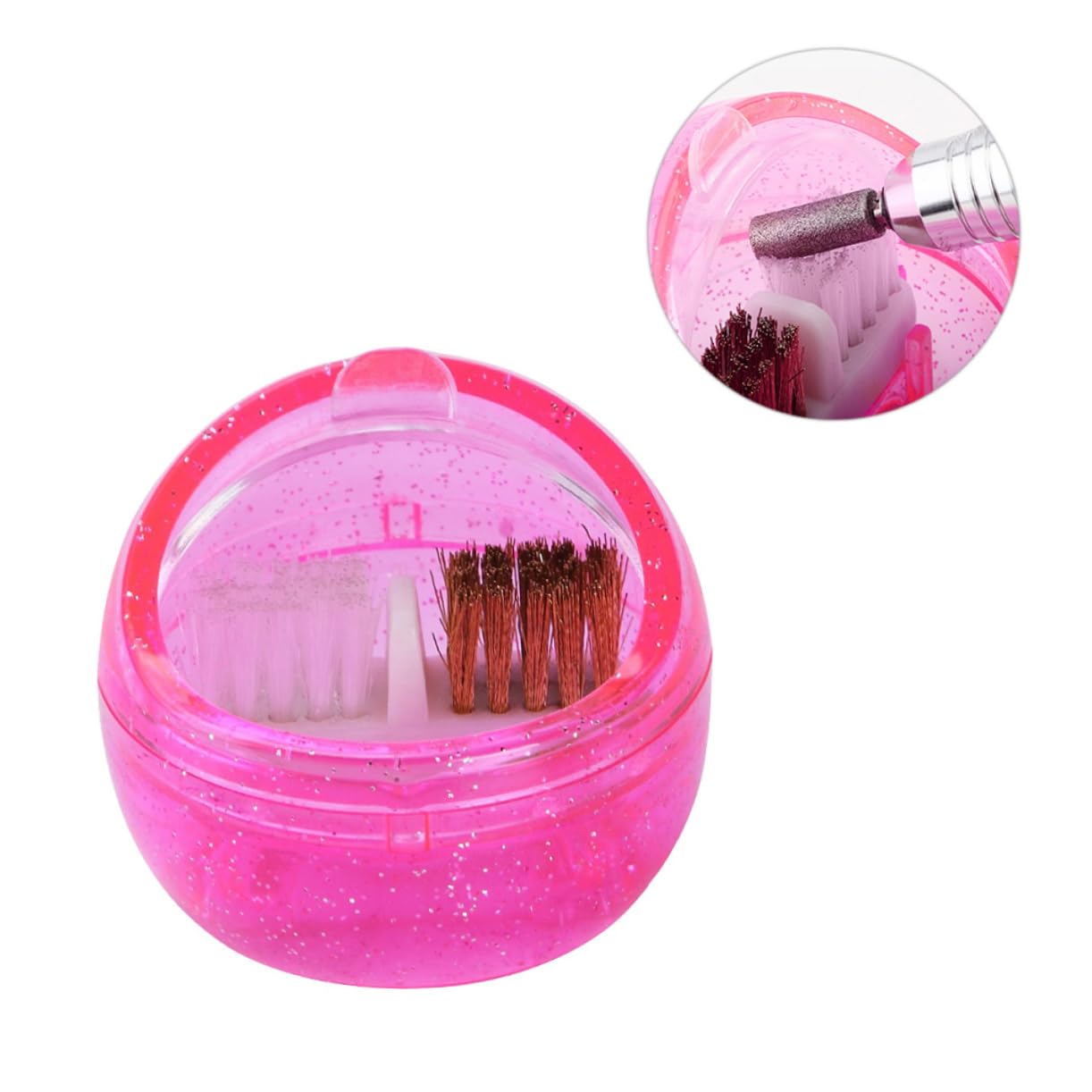 FRCOLOR 3piezas Máquina De Limpieza De Brochas Para Manicura De Cepillos Para Limpiar De Uñas Herramienta De Manicura Portátil