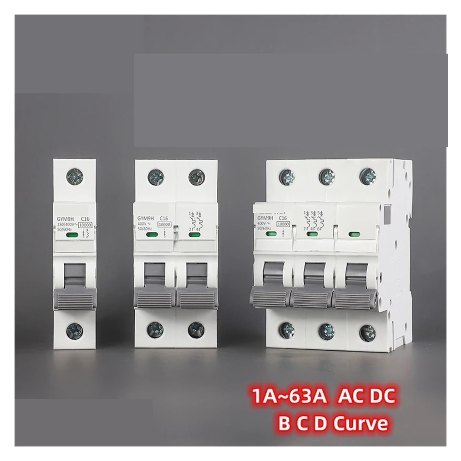 GYM9H 10KA MCB 6A 10A 16A 20A 25A 32A 40A 50A 63A 220V/400V Circuit Breaker C krzywa 1 szt. (32A)