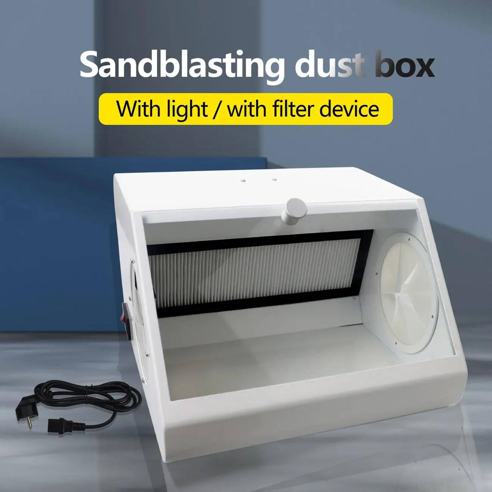 Scatola per la polvere da laboratorio odontotecnico,cabina di sabbiatura modulare,scatola per la lucidatura e la molatura da laboratorio,aspiratore per polvere,luce LED da 5500k e doppia ventilazione