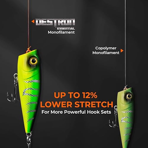 Miniatura 6 de KastKing Destron Essential - Línea de pesca de monofilamento, revestimiento avanzado de polímero para alta resistencia a la abrasión, súper suave,