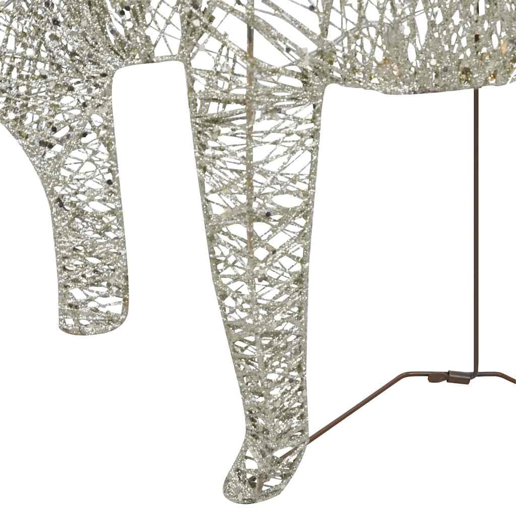 Weihnachtsdeko Rentier und Schlitten mit 60 LEDs goldene Weihnachtsbeleuchtung für Außenbereich und Innenbereich wetterfester Metallrahmen mit Mesh-Gewebe USB-Anschluss energiesparend Garten