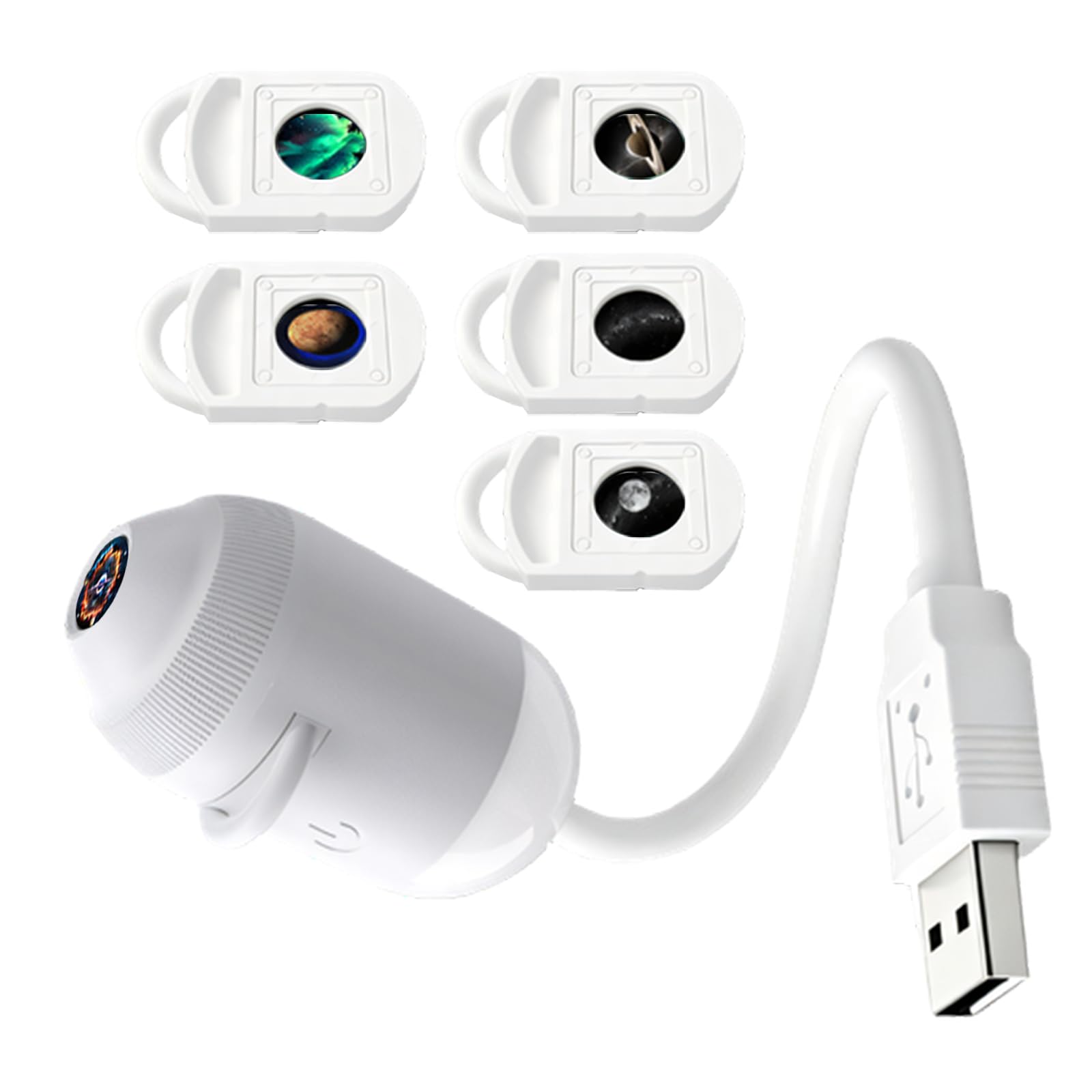 Tsophreniq 360 Degree Rotating Projector Light ABS USB Powered for Car Roof Bedroom Camping Use Manual Rotating Projection Light
