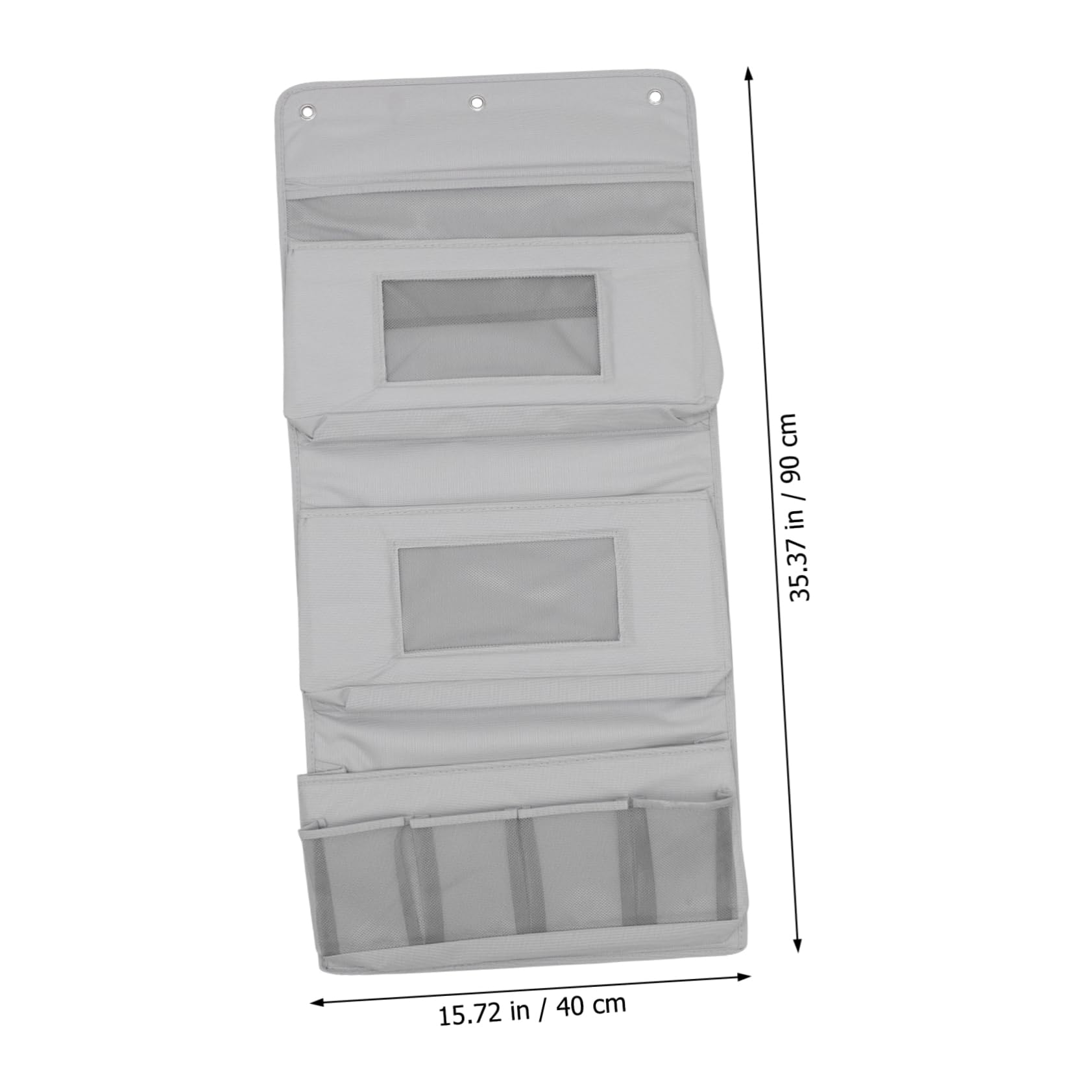 Mikikit Bolsa de Almacenamiento Colgante de Tela Gris con Ganchos sin Perforación Organizador Multiusos para Dormitorio Baño Cocina y Oficina Resistente y Compacto para Ropa y Objetos