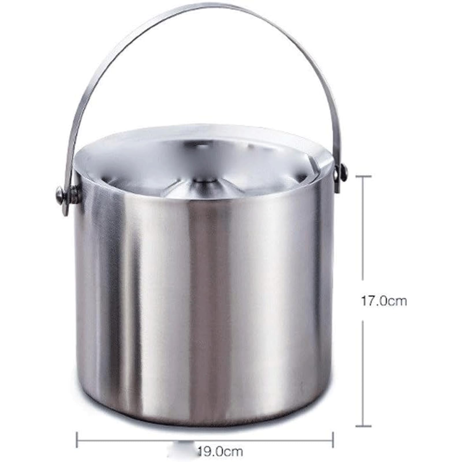Cubitera Botella Vino Cubo de Hielo de Acero Inoxidable, Cubo de Acero con Asas de Transporte, Enfriador de Vino y Cerveza para Fiestas, Ideal para refrigeradores de Bares en casa