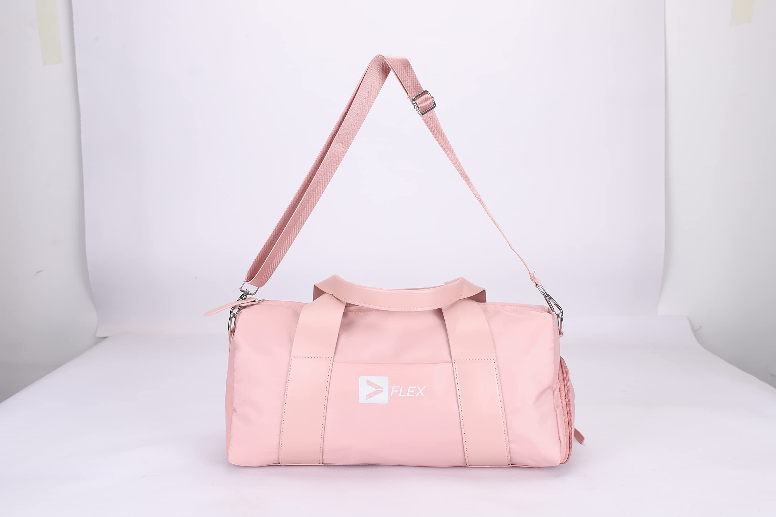 Flex Waterproof Gym Sport Bag fpr Women 30L Lighweight Duffle with Shoe Compartment & Wet Pocket for Yoga Durable Ladies Travel Bag with Shoulder Strap Small Inner Pocket with Zip Pink - Image 3