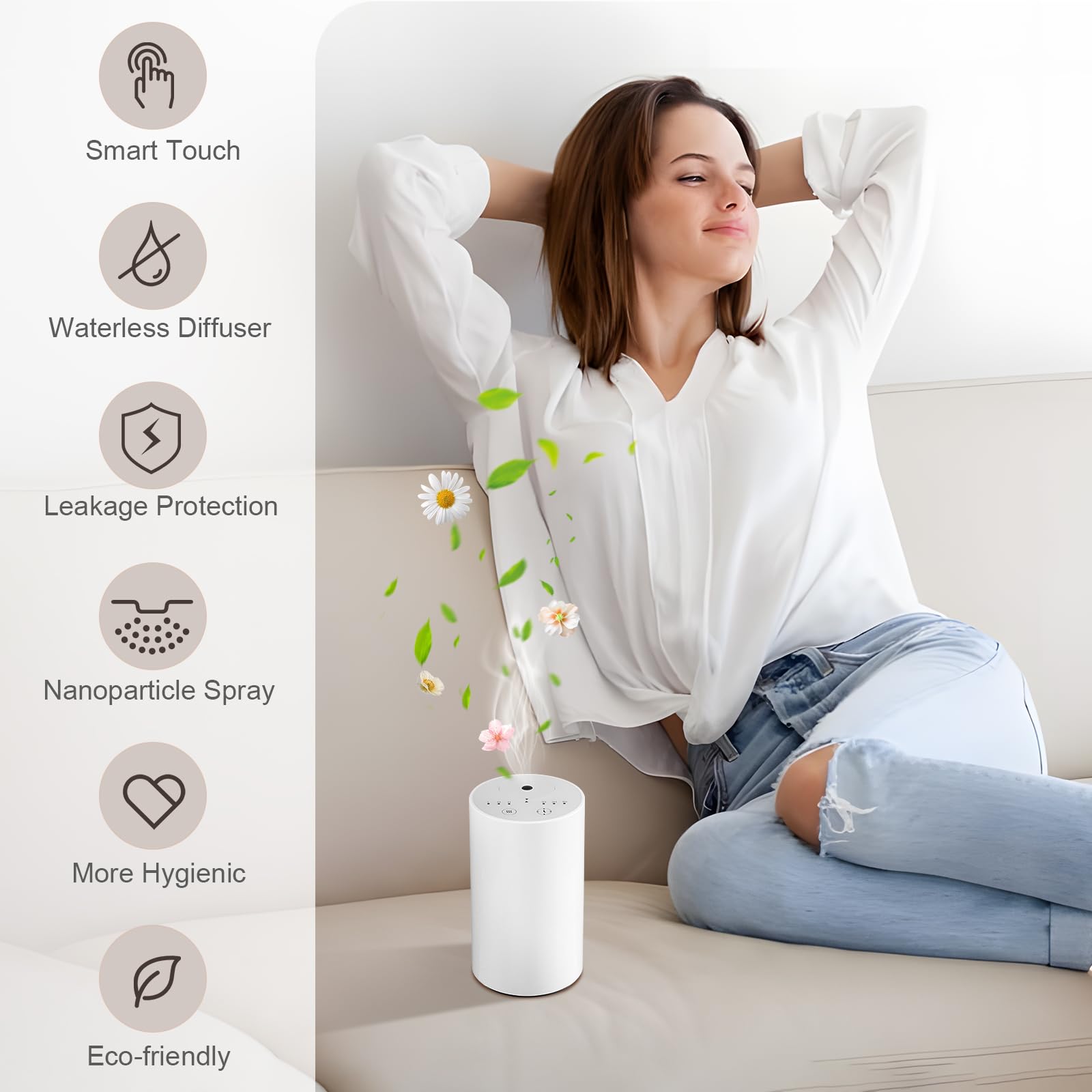 Waterloze diffuser etherische oliën met USB-opladung