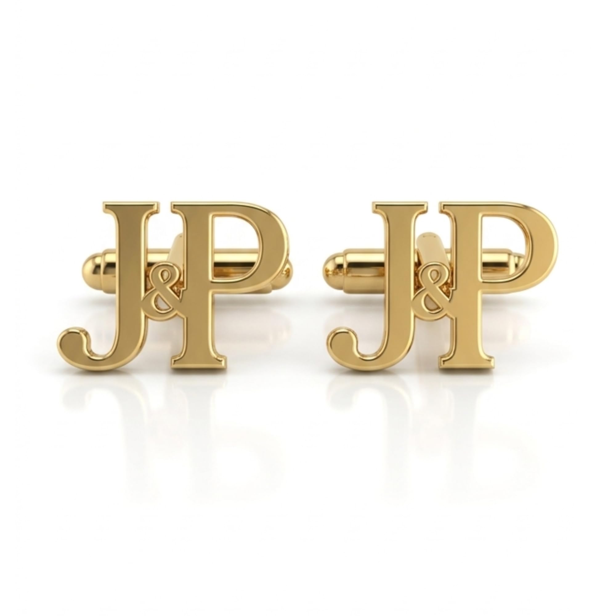 Personalized Initial Name Cufflinks for Men Gold Letter J&P Custom Monogram Cufflinks Formal Shirt Accessories Luxury Wedding Cuff links for Groom Stylish Alphabet Cufflinks Business Office Wear Gift for Men Husband Boyfriend Premium Finish-image-10