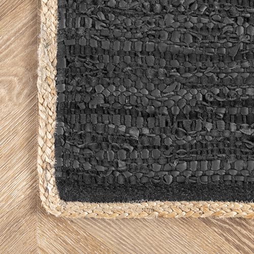Nuloom SEKO01C-206 Sabby Hand Woven Leather Flatweave Runner Rug thumb #3