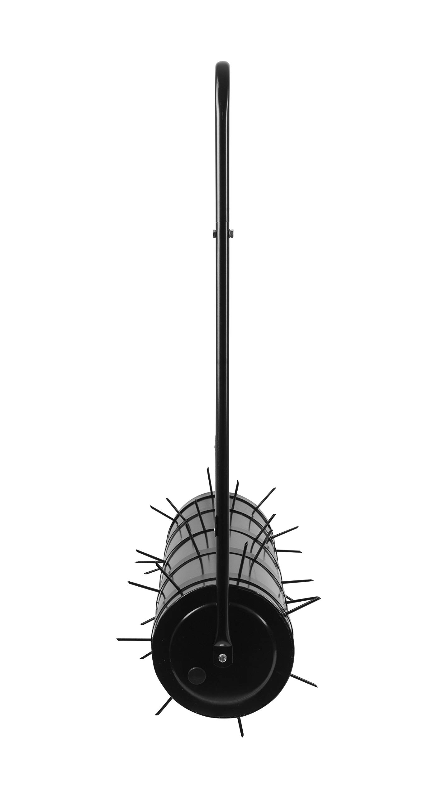 ADGO Walec Ogrodowy do Trawy Trawników z Kolcami Wysoki 50 x 28 cm, Stalowy Bęben Pojemność 30 L Napełniany Wodą lub Piaskiem, do Pielęgnacji i Zakładania Trawnika, Czarny, Wysyłka w Dwóch Paczkach