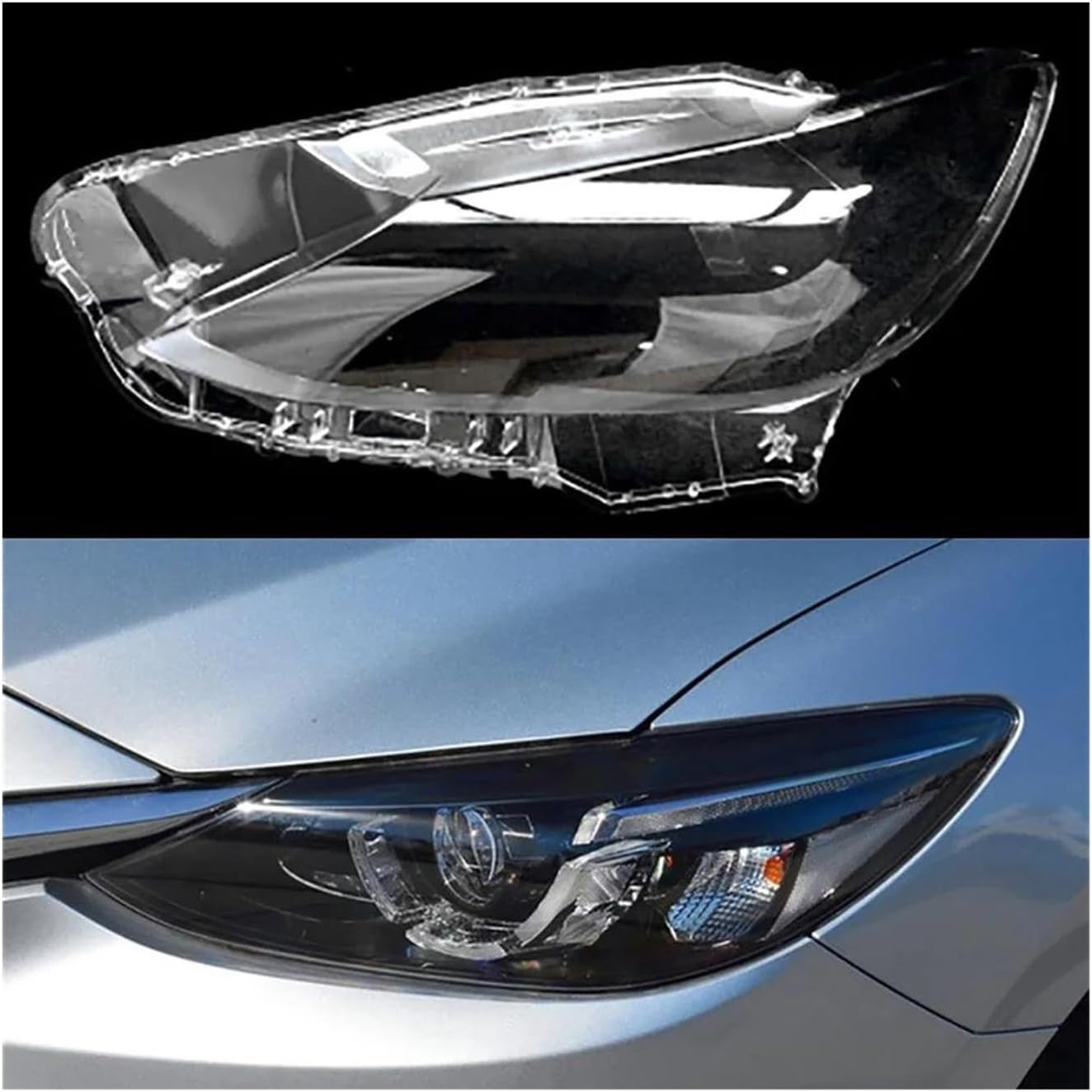 ヘッドランプシェル 車用ヘッドランプカバー 透明ランプ ヘッドライト シェル レンズ ランプシェード マツダ 6 アテンザ 2017