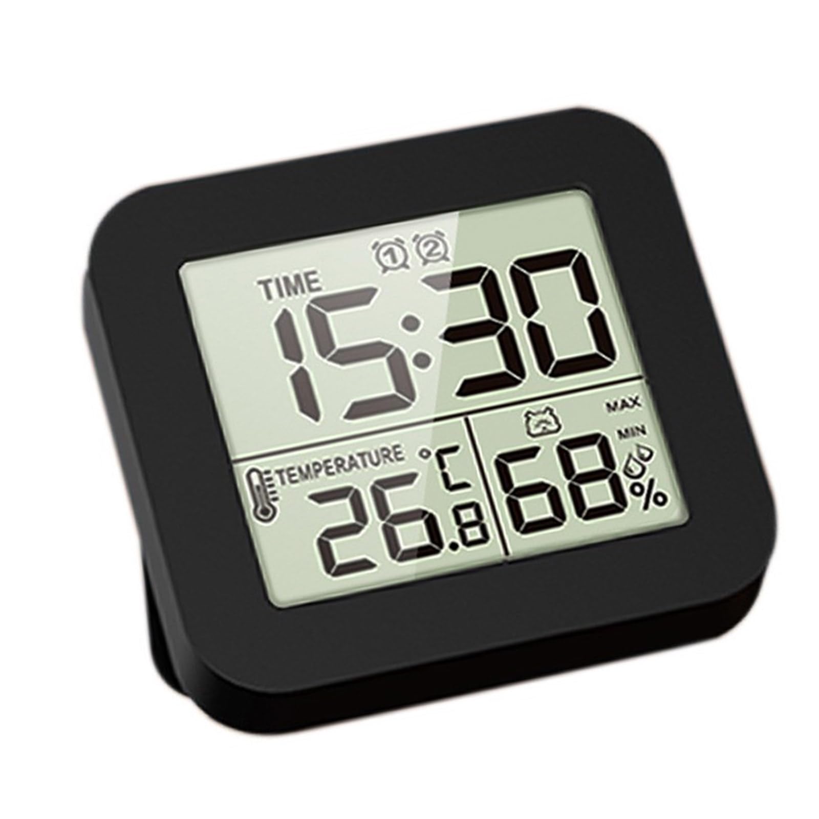 Sleeper Alarm Multifunction Student Watch Modern Battery Operated Clock with Temperature and Humidity Measurement Values and Humidity Display