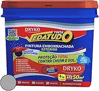 Dryko Tinta Emborrachada Vedatudo Platina 4kg Cinza Impermeabilizante, Emborrachada