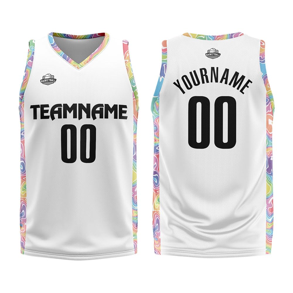 Custom Basketball Jersey with Team Name&Number&Logo, Personalized Uniform for Adults Kids