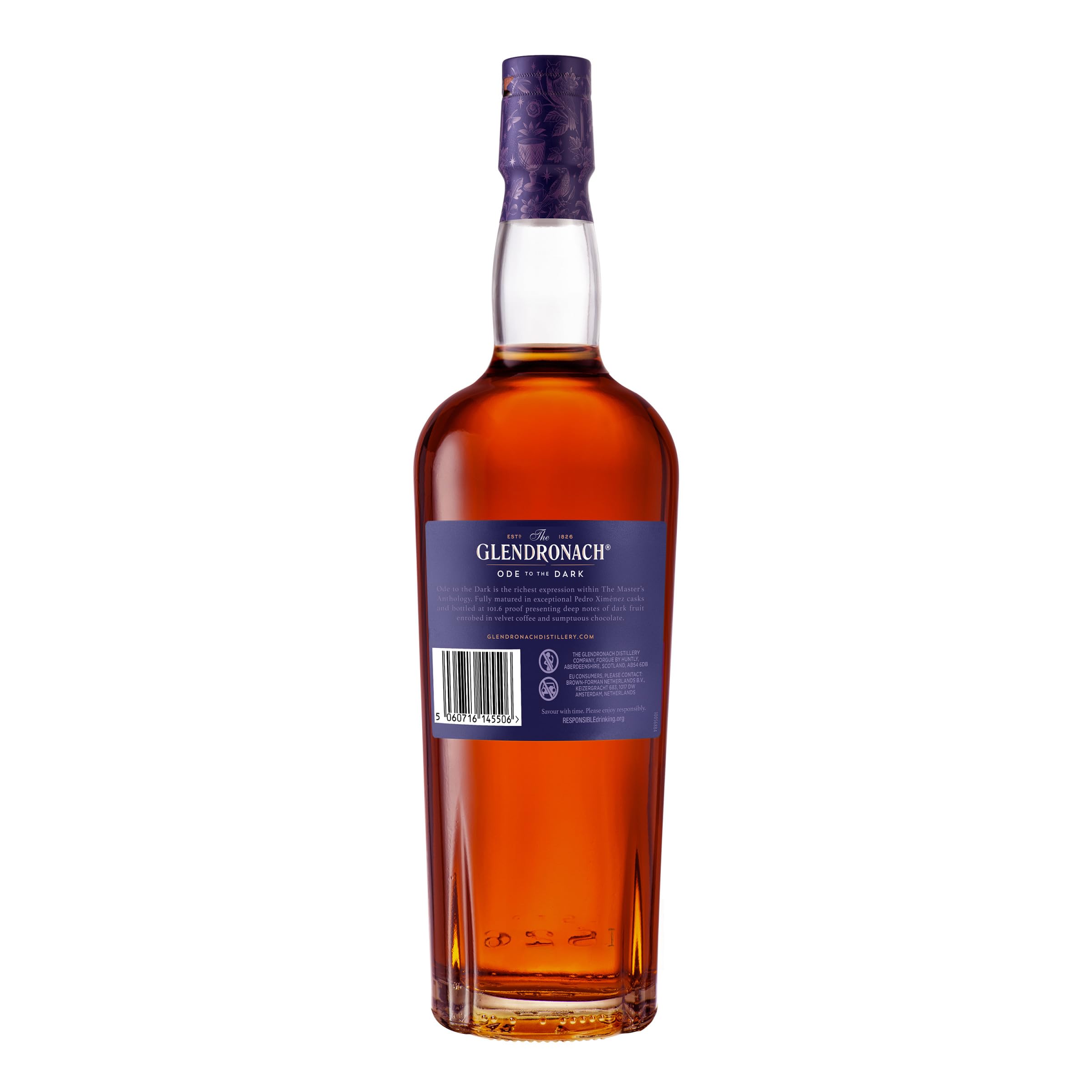 The Glendronach Ode to the Dark - Super Premium Single Malt Whisky - Geschenkempfehlung - Eine Symphonie aus Mokka, Schwarzkirsche und Zartbitterschokolade - 0.7L/50.8% Vol