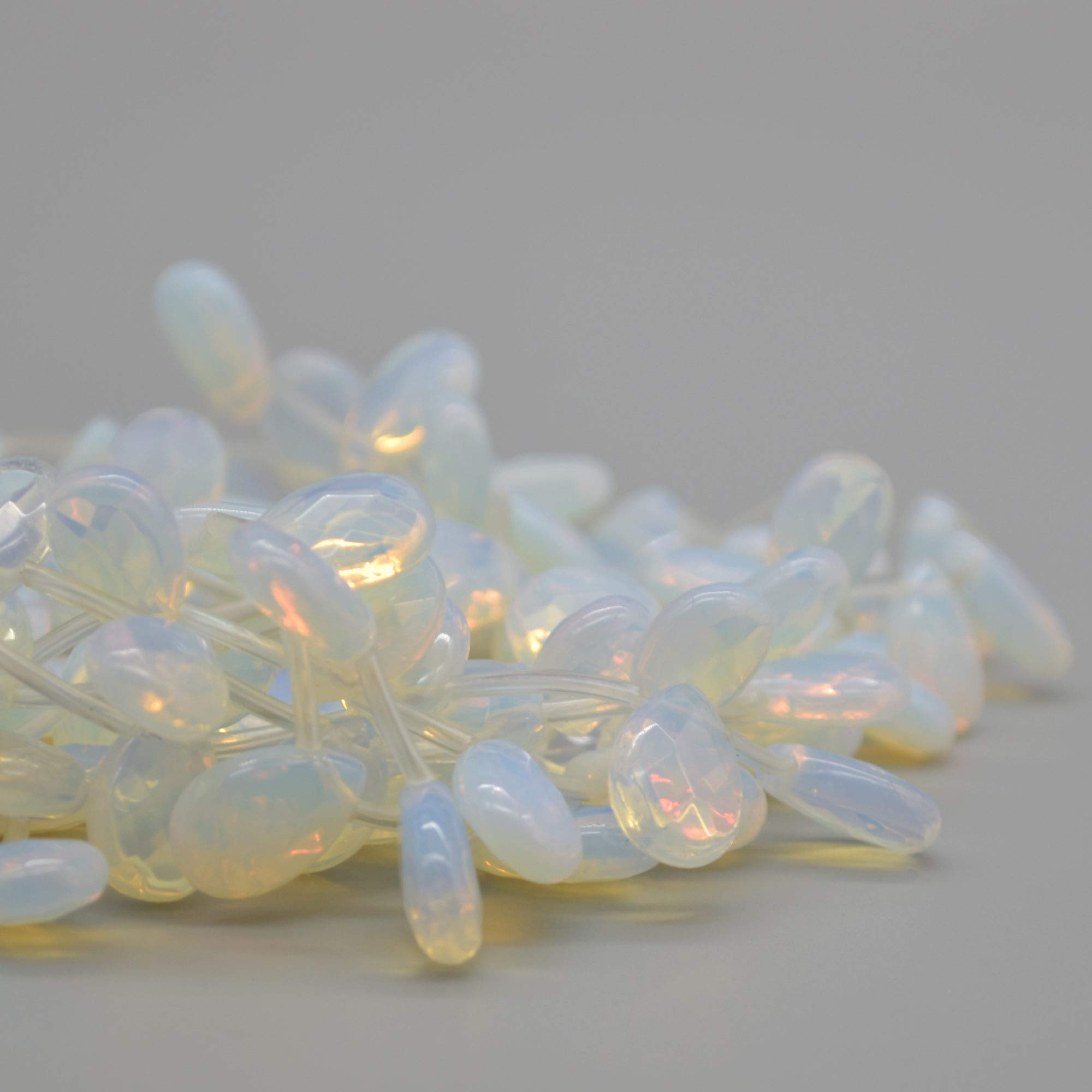 10 Opalite Moonstone Faceted Teardrop Beads 12 x 8mm