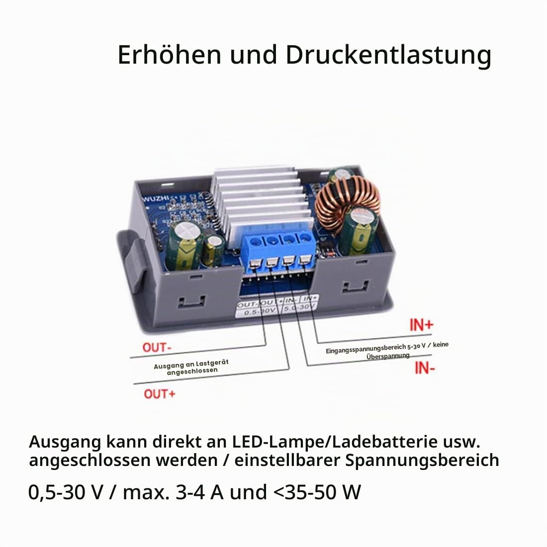 DC DC Buck Boost Converter CC CV 0,5-30 V 4 A 5 V 6 V 12 V 24 V Leistungsmodul Einstellbares Geregeltes Labornetzteil, 500292216