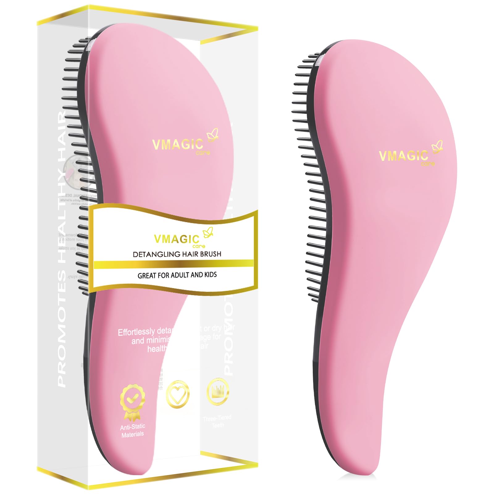 Detangling Brush, glide the Detangler Brush through Tangled hair, Best Comb for Women Girls, Men & Boys