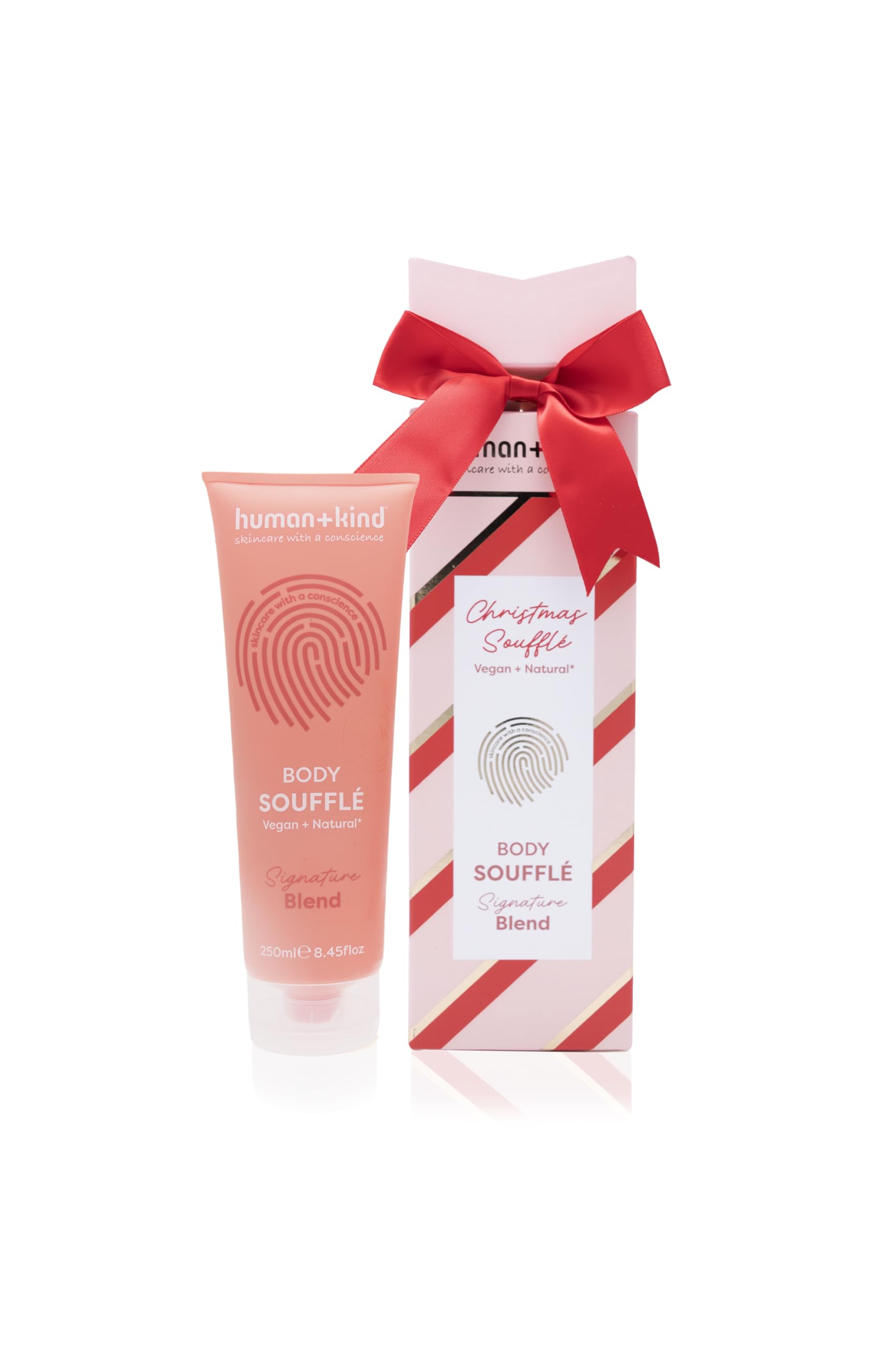 Human+Kind Christmas Cracker Soufflé Gift Set | Signature Blend Body Soufflé 250ml | Festive Vegan Moisturiser with Reusable Hair Tie | Luxurious Hydration & Holiday Self-Care Gift (Christmas Soufflé)