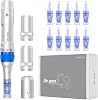 Dr.Pen A6 Microneedling Pen Mirco Needling Derma Pen for Face and Body 5 Speed Depth Adjustable for Wound Serum 36-Pin Wired and Wireless UK Plug with 2 Replacement Batteries and 10 Cartridges