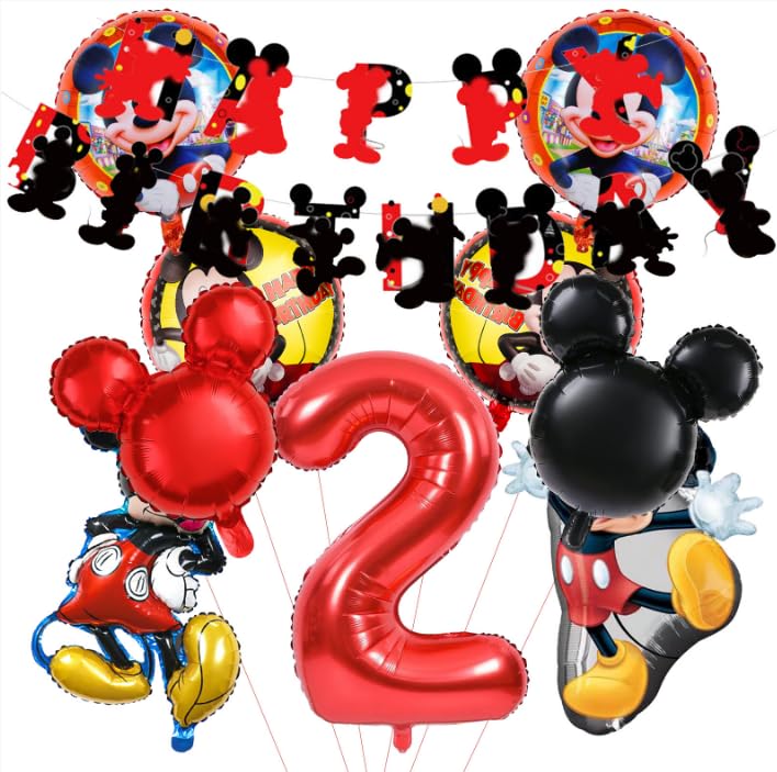Mizijia 10 unidades balões Mick Moue 2 anos, balões de aniversário Mick Moue, decoração de aniversário para festa
