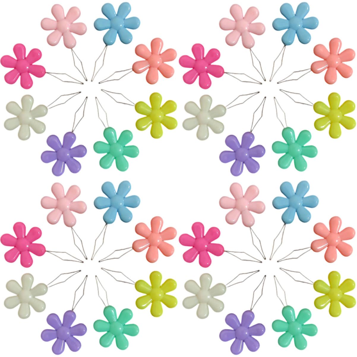 Uonlytech 5 Series Rostro De Flores Para Enhebrar Accesorios Y Suministros De Costura Enhebradores De Agujas De Coser A Mano Porta Agujas De Coser El Plastico 50 Piezas X 5