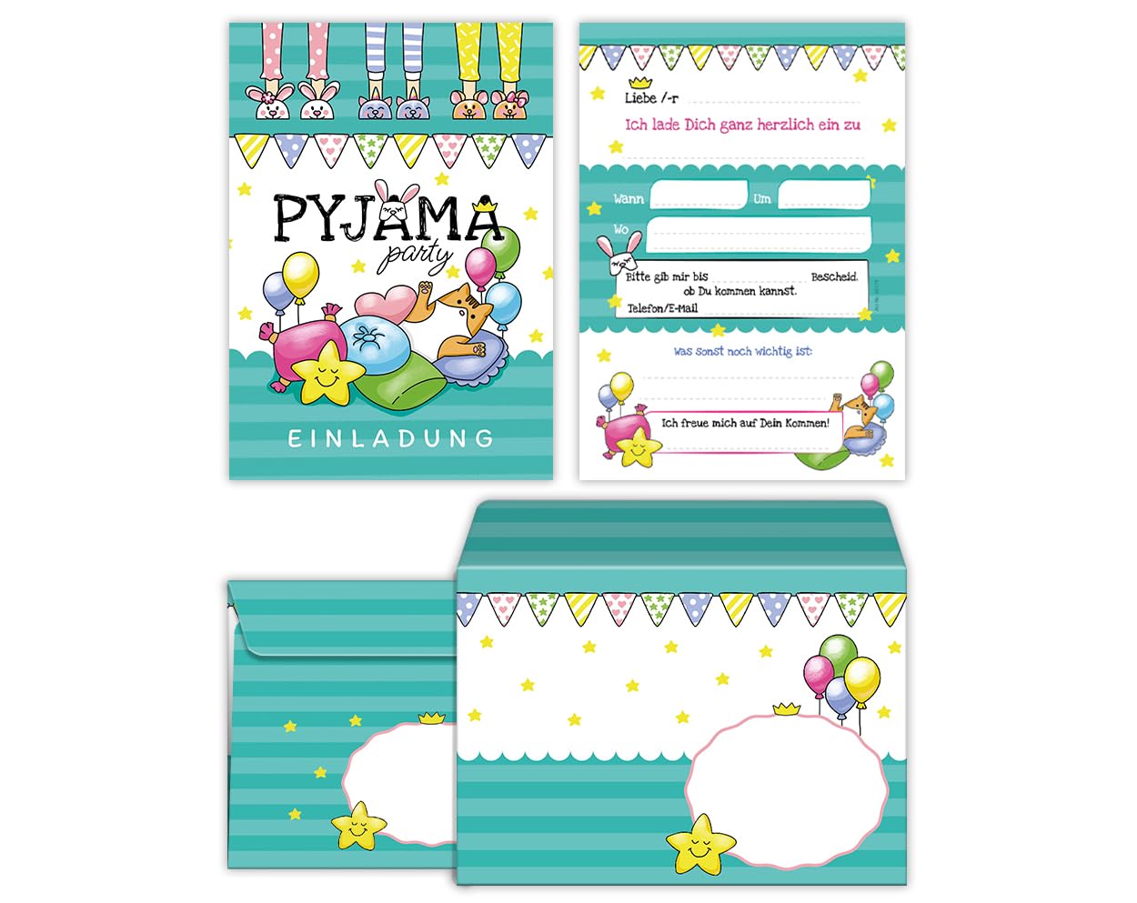 JuNa-Experten 12 Tarjetas De Invitación Incl. 12 Sobres De