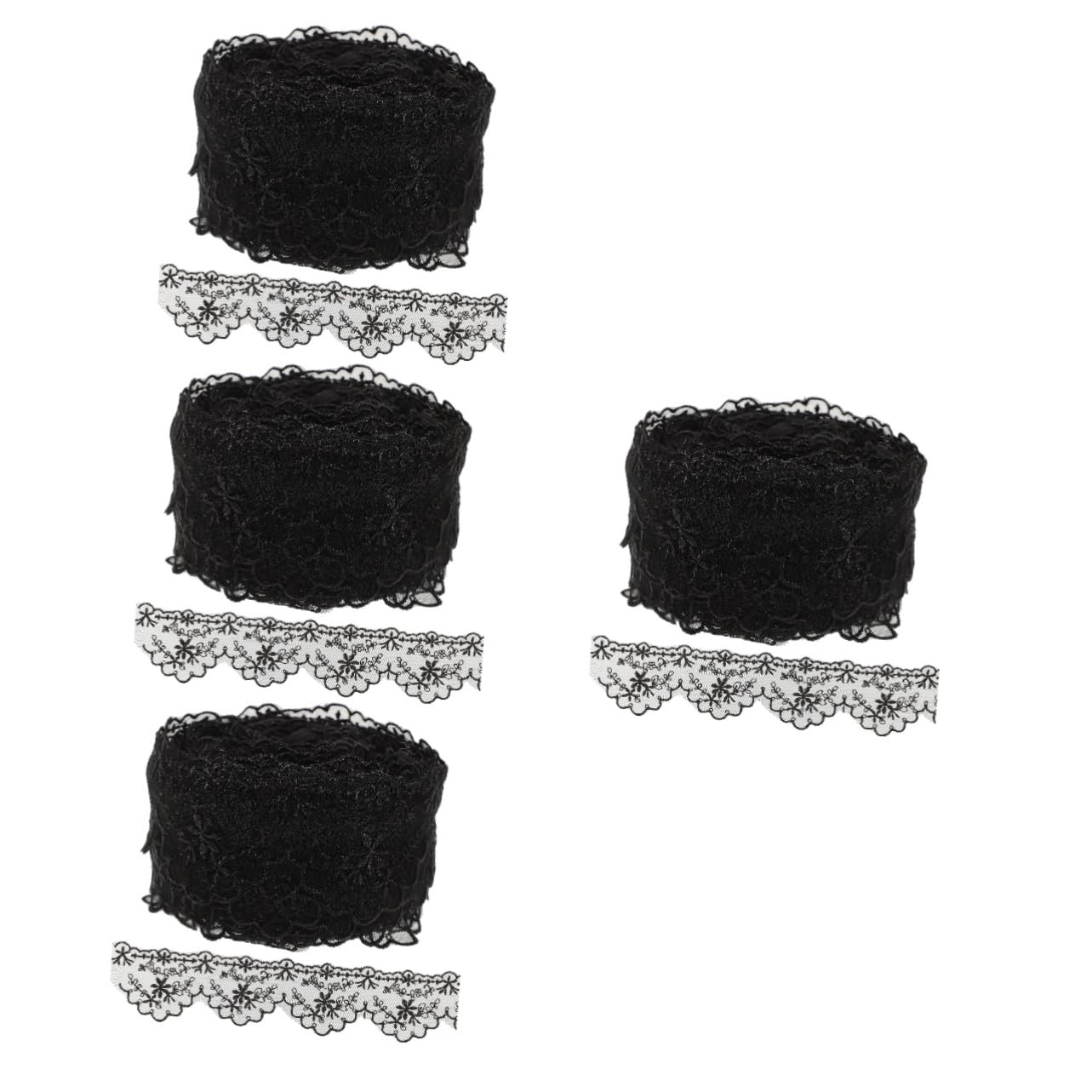 EXCEART 4 Rollos De Encaje Retro Vestidos Decoración De La Mano Traje Ropa Ajuste Cinta Borla Cadena Fibra Flecos Ajuste Decorativo Vestido Tela Ropa Delicada Ajuste De Tela Para