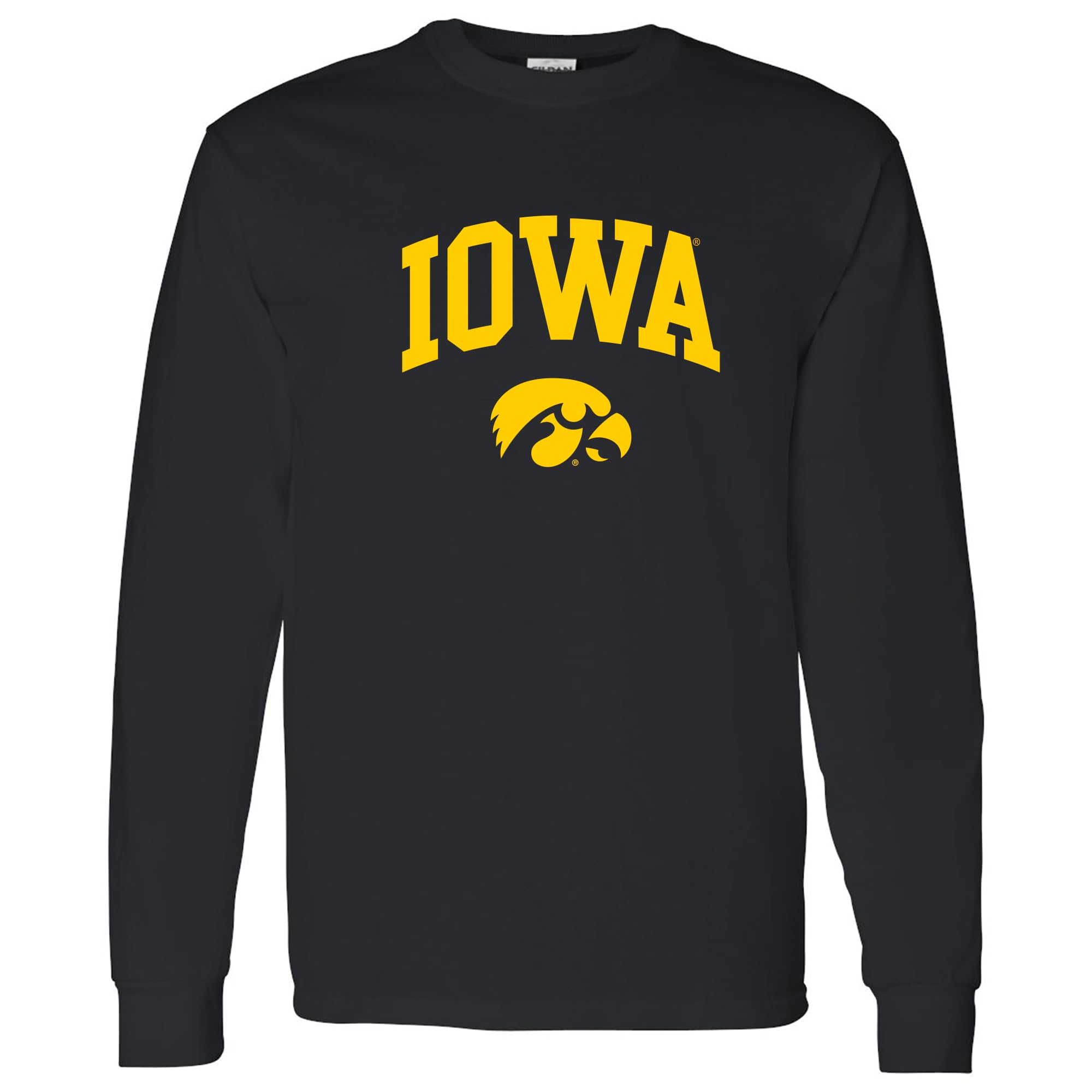 NCAA Officially Licensed College - University Team Color Arch Logo Long Sleeve, Iowa Hawkeyes Black, XL — image 1