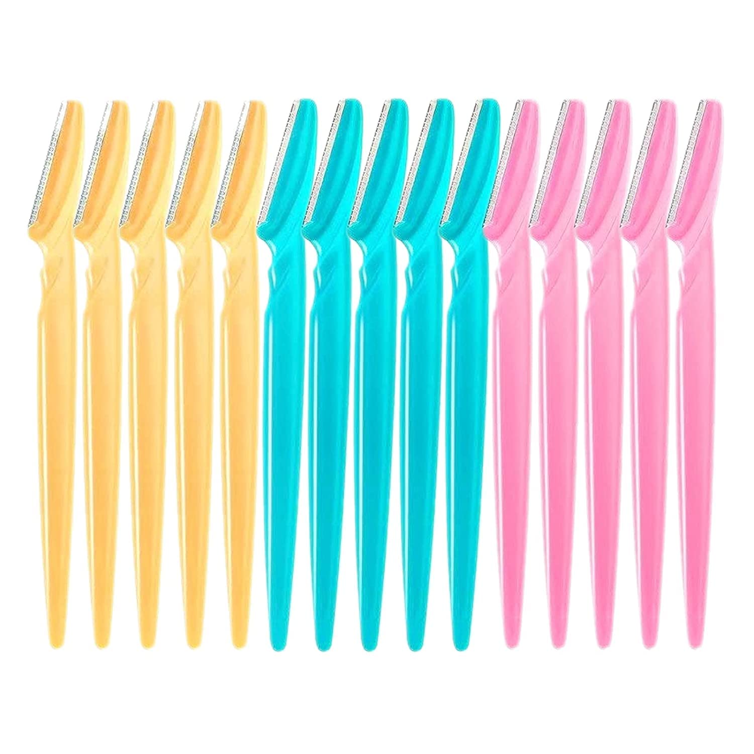 KASTWAVEEyebrow Razors, 15pcs Eyebrow Razors, Eyebrow Razor and Face Razor for Women,Multipurpose Exfoliating Tool,Face Razor and Eyebrow Shaper For Women or Man With Precision Cover (15pcs)