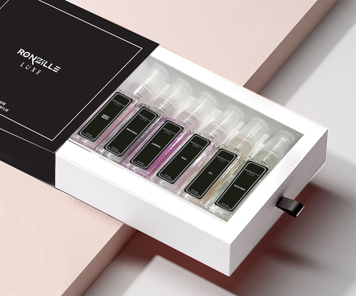 Ronzille Luxe Men Eau De Perfume Velvet Night, Amber Smoke,Greatness,Dusk,CR7,Carnival- 48ml(Set of 6)-picture-26