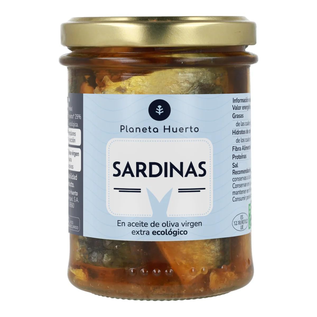 Pack 12x Sardinas en aceite de oliva virgen extra ECO Planeta Huerto 190 g