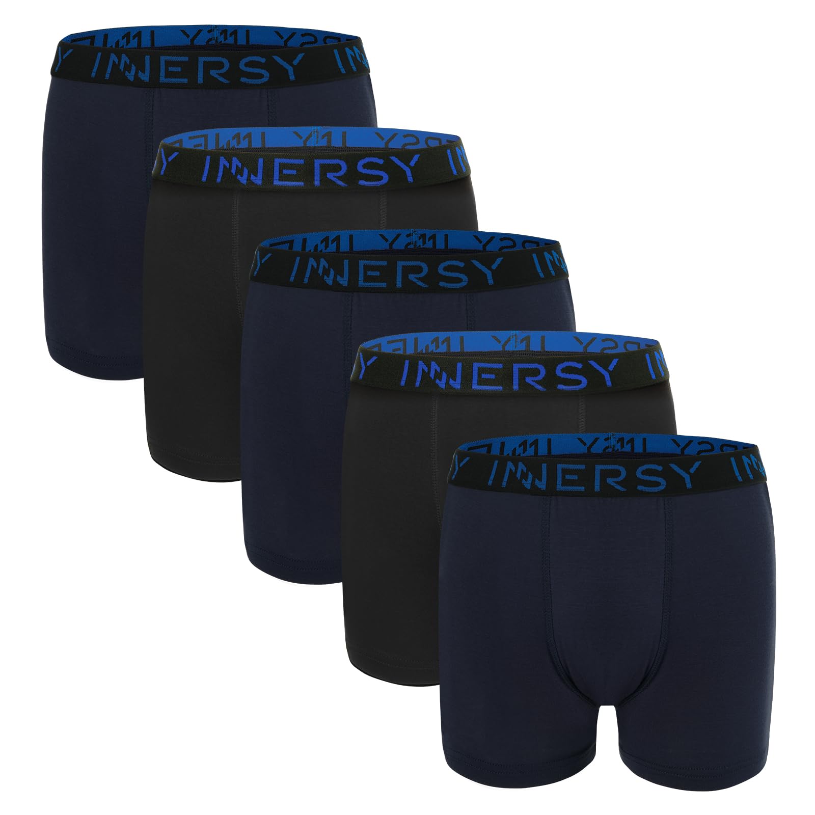 Lot De 5 Boxers Garçon INNERSY - Coton 95% - Taille 6-18 Ans - Braguette Ouverte - Sans Étiquette - Multicolore
