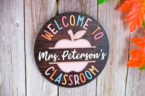 Customized Apple-Themed Teacher Door Sign and Hanger for Classroom Decor, Perfect Back to School Gift for Educators - Image 5