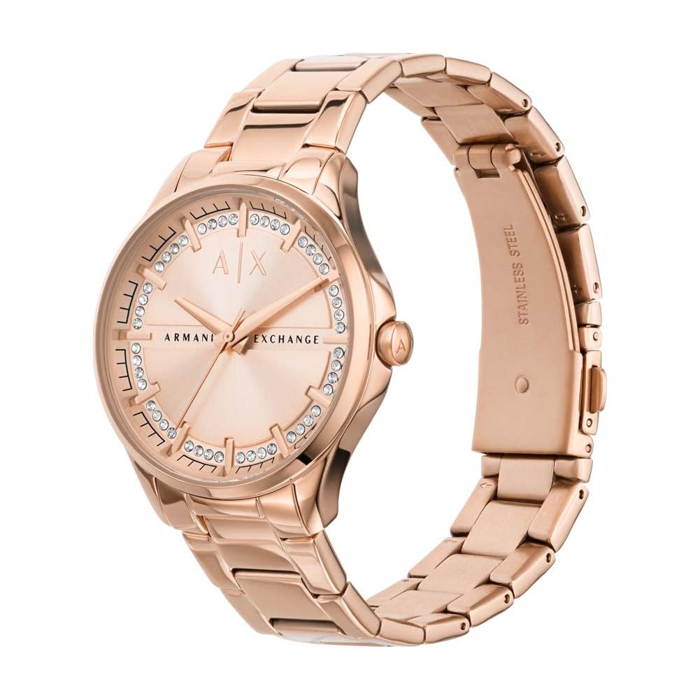 Armani Exchange Orologio da Donna, Quartz 3 Pointer con Braccialetto Lady Hampton AX5264