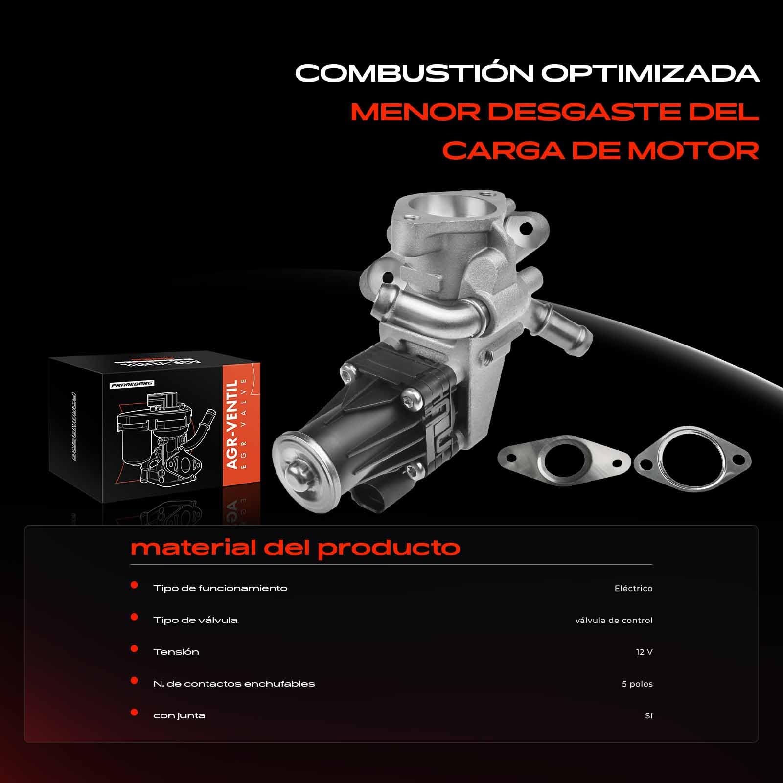 Frankberg Válvula EGR de recirculación de gases de escape modelo del año | BK2Q9D475CC; Compatible con: Autobús de tránsito V363 FAD FBD, Caja de tránsito FA, Caja Transit Custom V362
