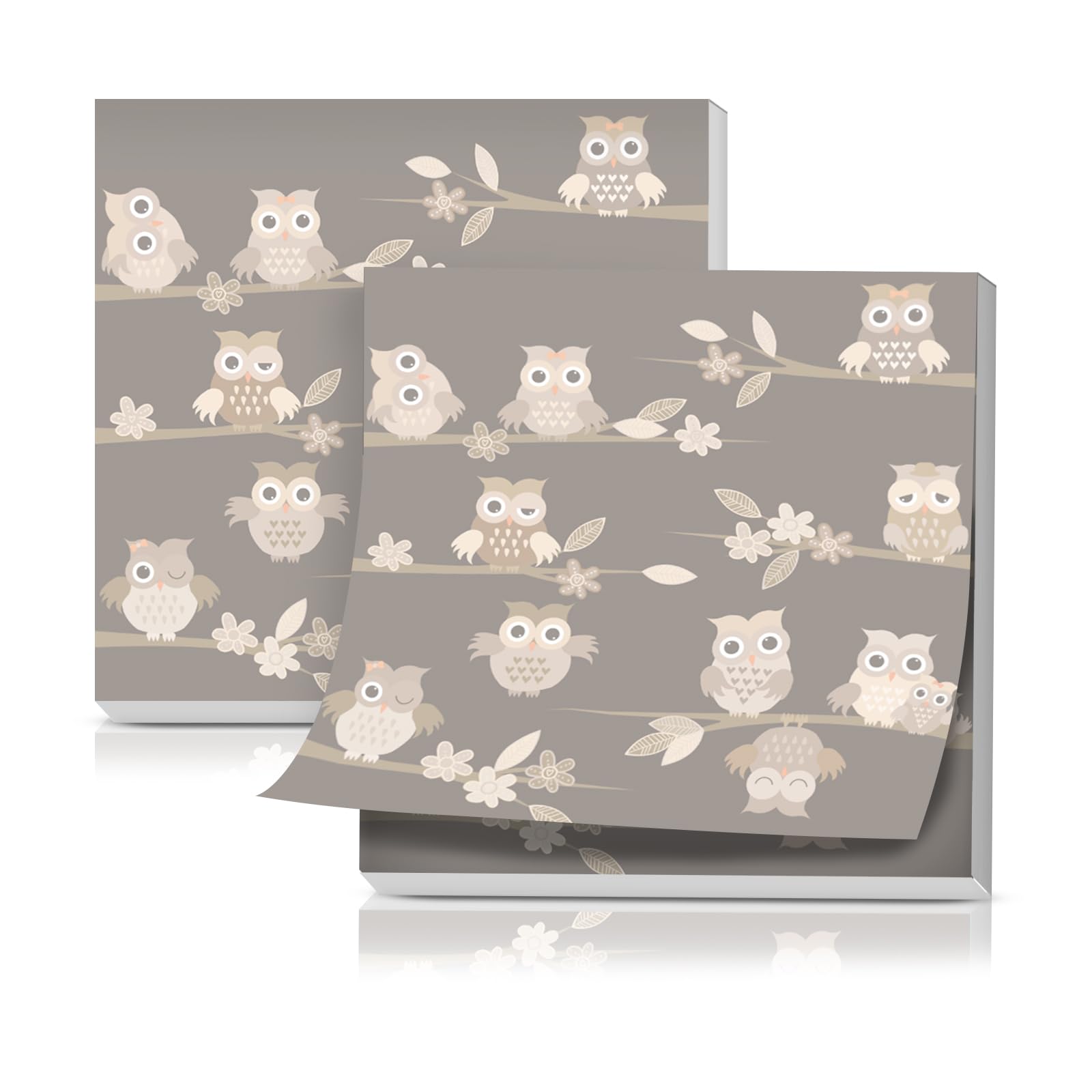AFYEWKC Sticky Notes 3x3 Inches, Cute Self-Stick Pads, Funny Self-Sticky Note Pads for Office, Home, Organization Cute Brown Cartoon Owls