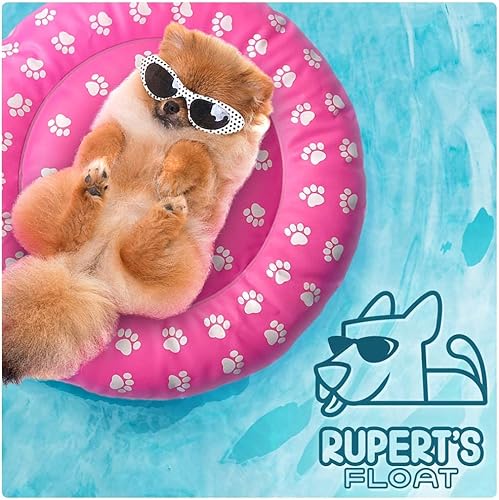 Vista 6 de Ruperts Float Dog Pool Float Inflatable Canopy Loungers for Pets Water Rafts for Small to Medium Dogs & Puppies Puppy Pool Floats Stay Dry