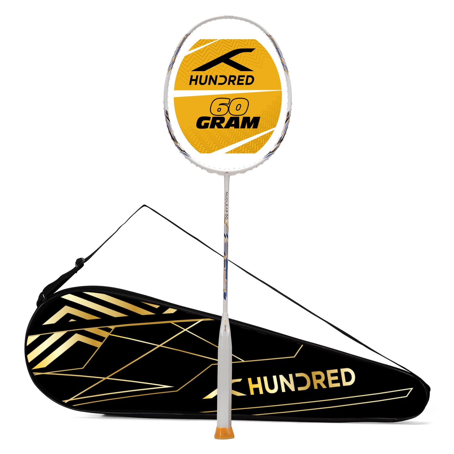 HUNDRED Nuclear 60 Carbon Fibre Unstrung Badminton Racket with Full Racket Cover for Intermediate Players (72g) (B0BT2RLVYP) Amazon Price History, Amazon Price Tracker