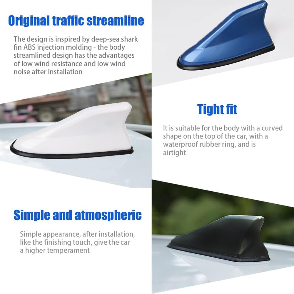 Antenna A Pinna di Squalo per Auto, per Ford Bronco, Expedition, Maverick, Fusion, Antenna A Pinna di Squalo, Antenna Radio per Auto, Antenne da Tetto, Argento